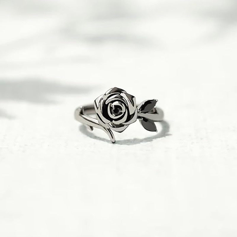 Strong As F*ck Black Rose Self-Love Ring - 925 Silver