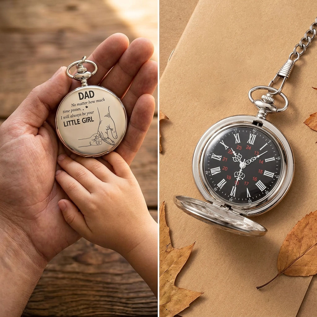 Luxury Vintage Pocket Watch For Dad - I Will Always Be Your Little Girl