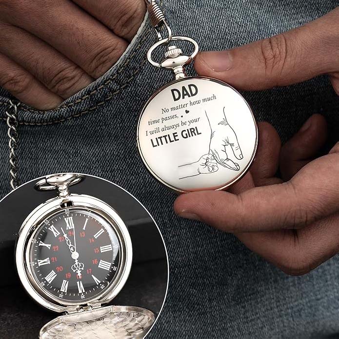 Luxury Vintage Pocket Watch For Dad - I Will Always Be Your Little Girl