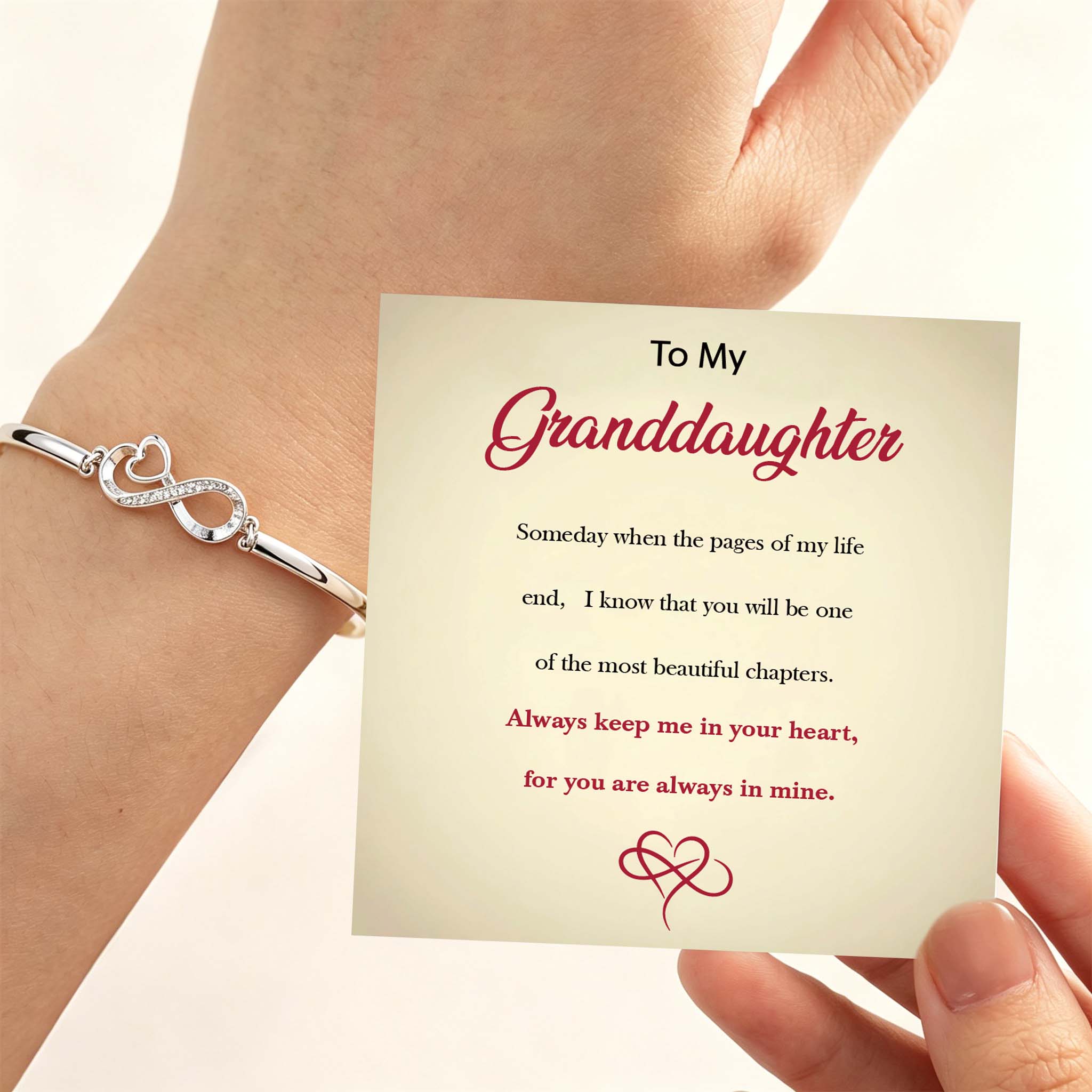 To My Granddaughter - Keep Me In Your Heart Infinity Bracelet