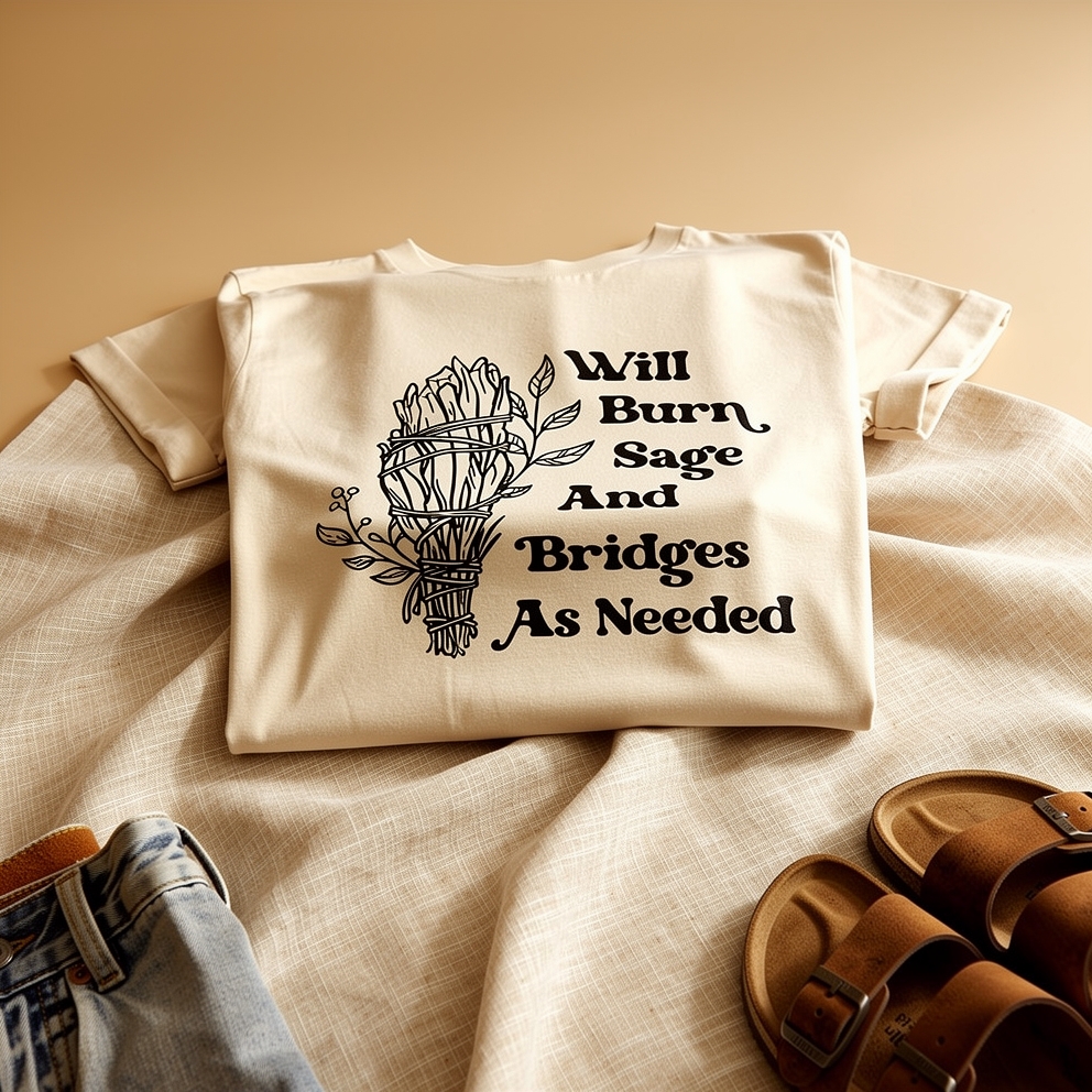 Will Burn Sage And Bridges As Needed - Funny Spiritual Boundaries Tee