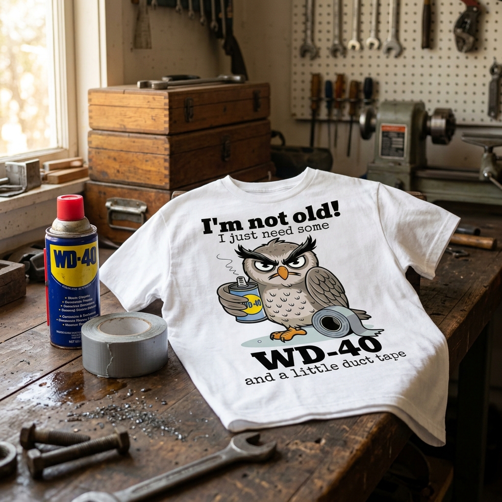 "I'm Not Old" – WD-40 Funny Owl T-Shirt