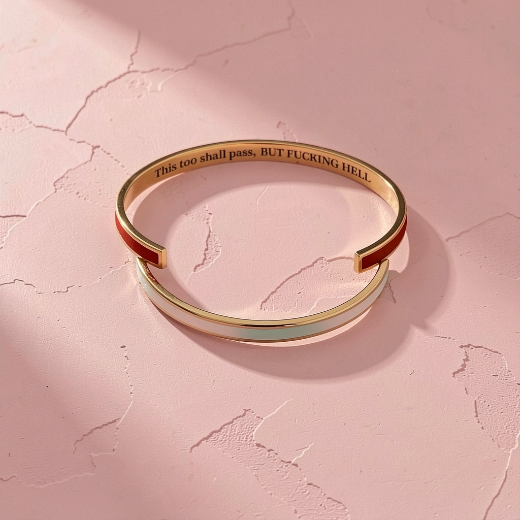 This Too Shall Pass - Hidden Message Inspirational Cuff Bracelet