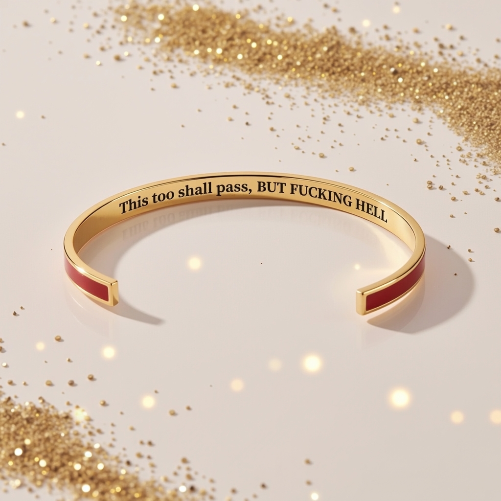 This Too Shall Pass - Hidden Message Inspirational Cuff Bracelet