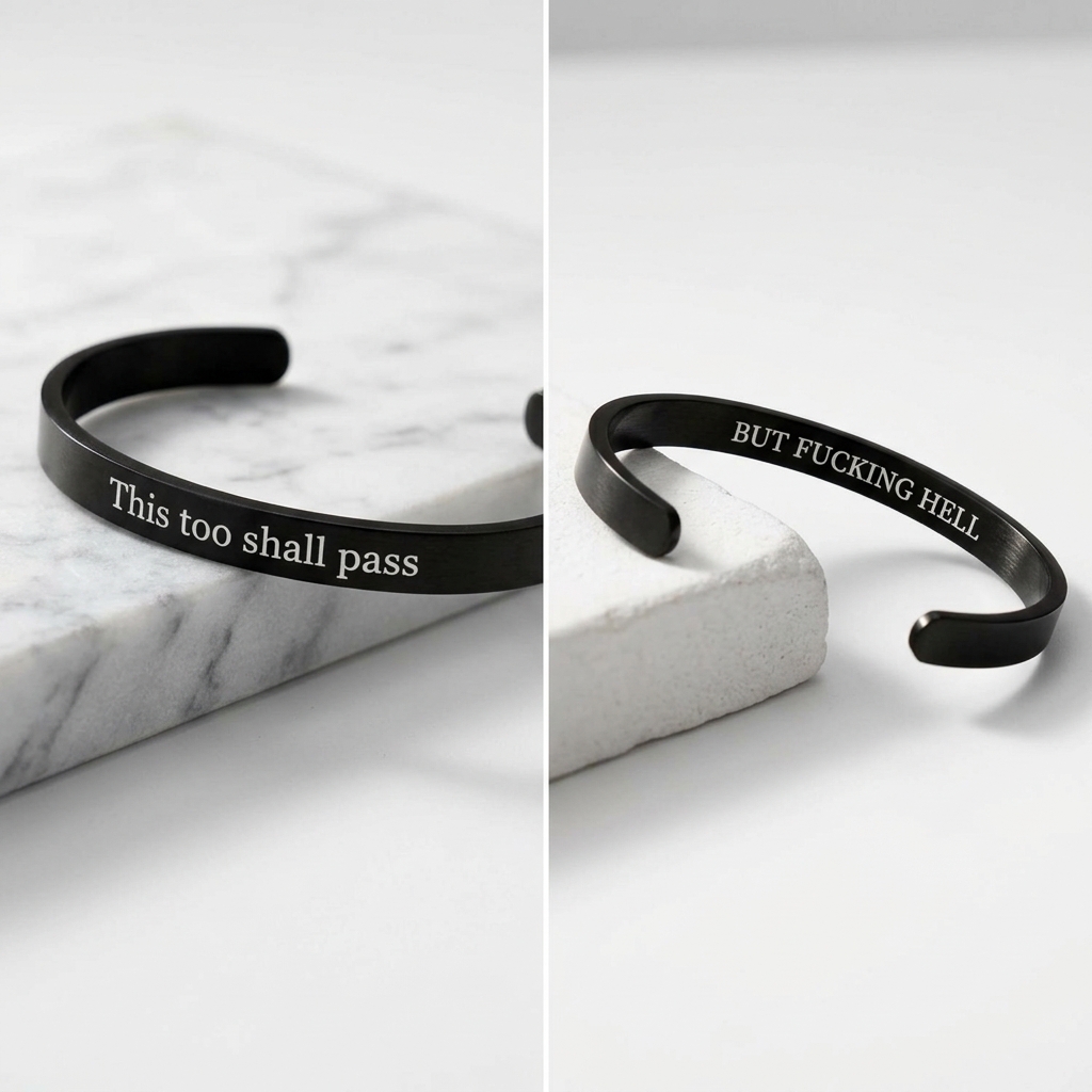This Too Shall Pass - Mantra Cuff Bracelet