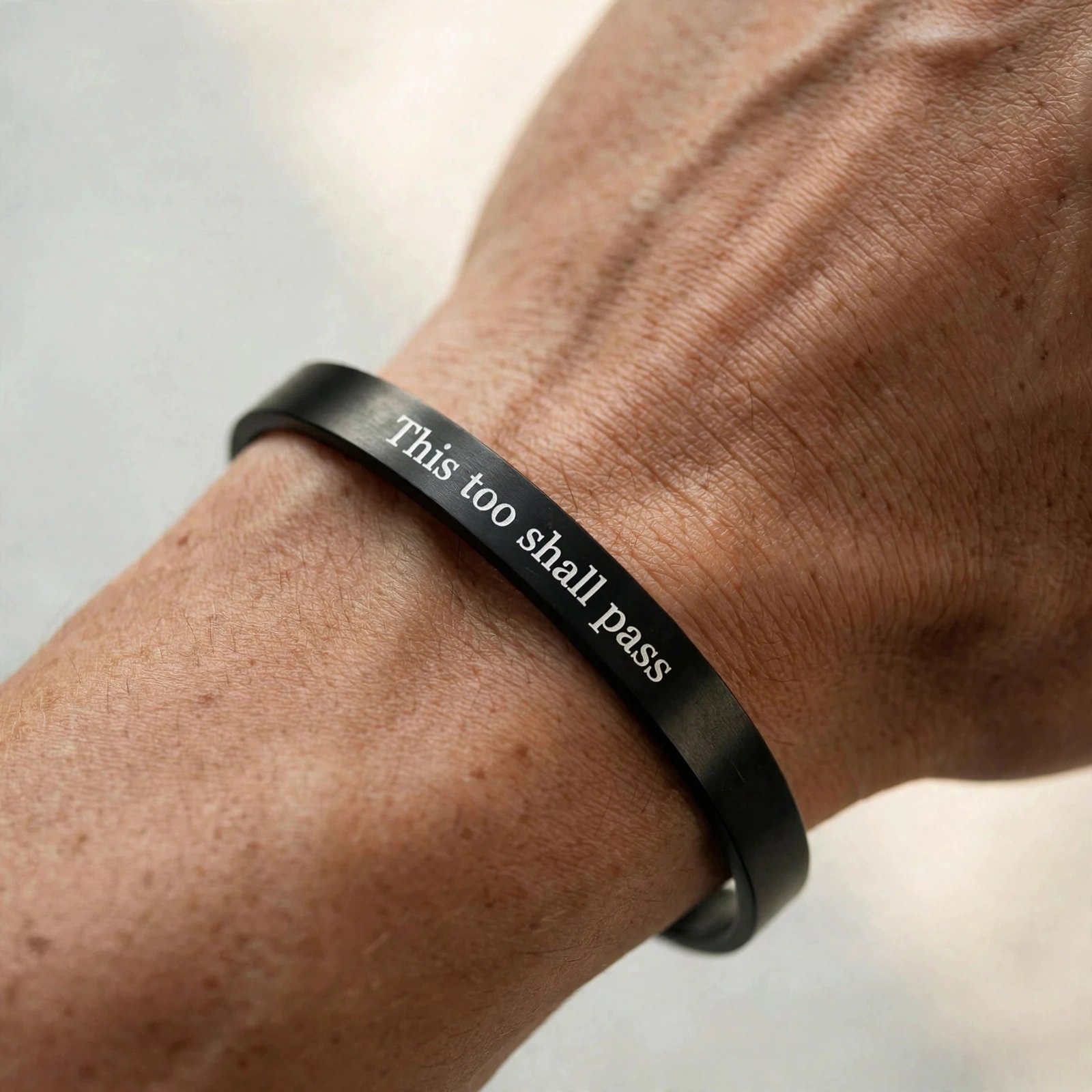 This Too Shall Pass - Mantra Cuff Bracelet
