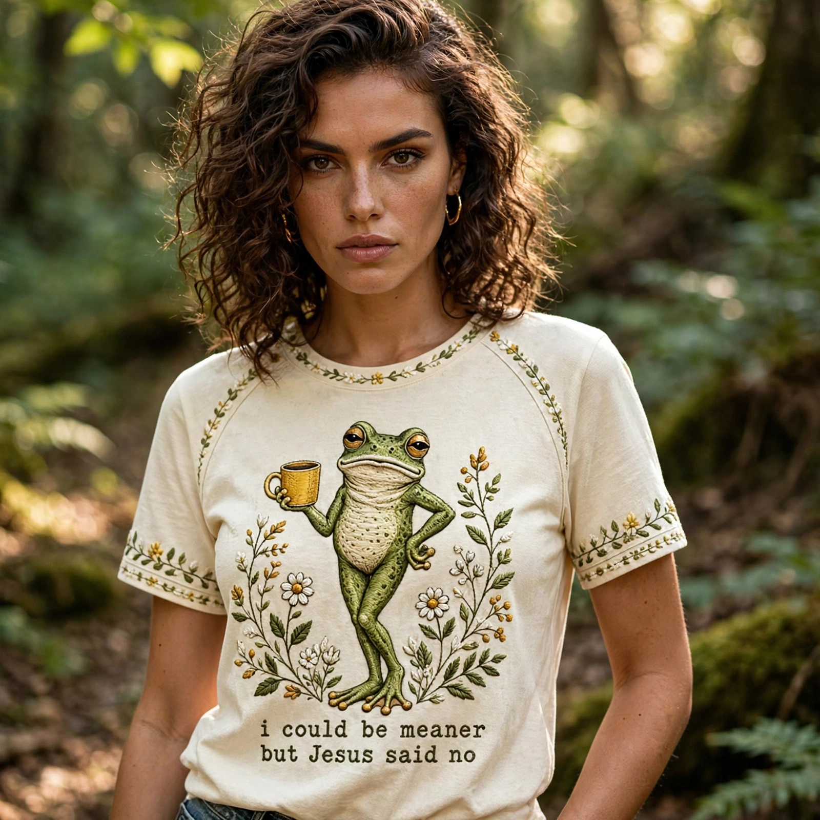 “I Could Be Meaner But Jesus Said No” Printed Casual T-Shirt