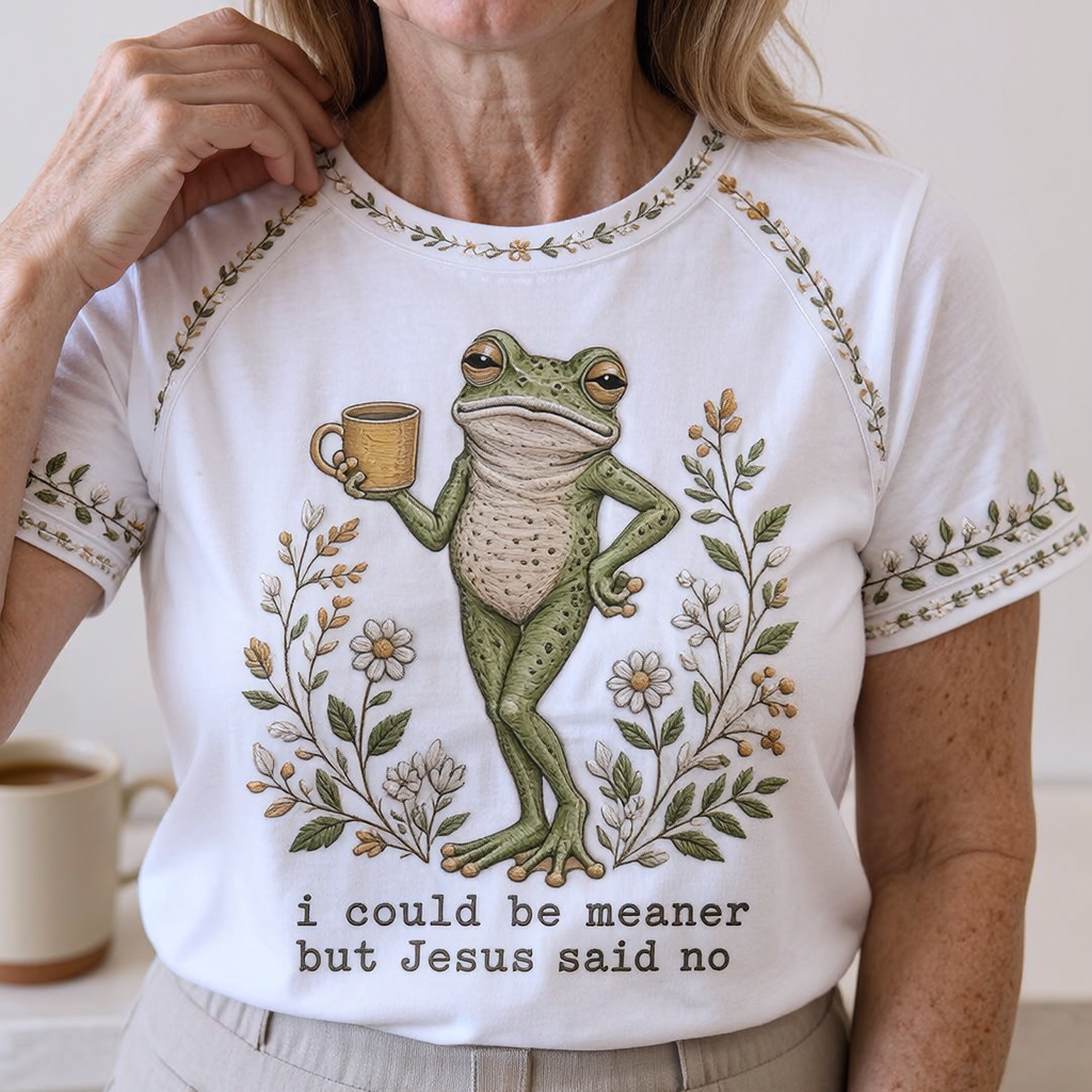 “I Could Be Meaner But Jesus Said No” Printed Casual T-Shirt