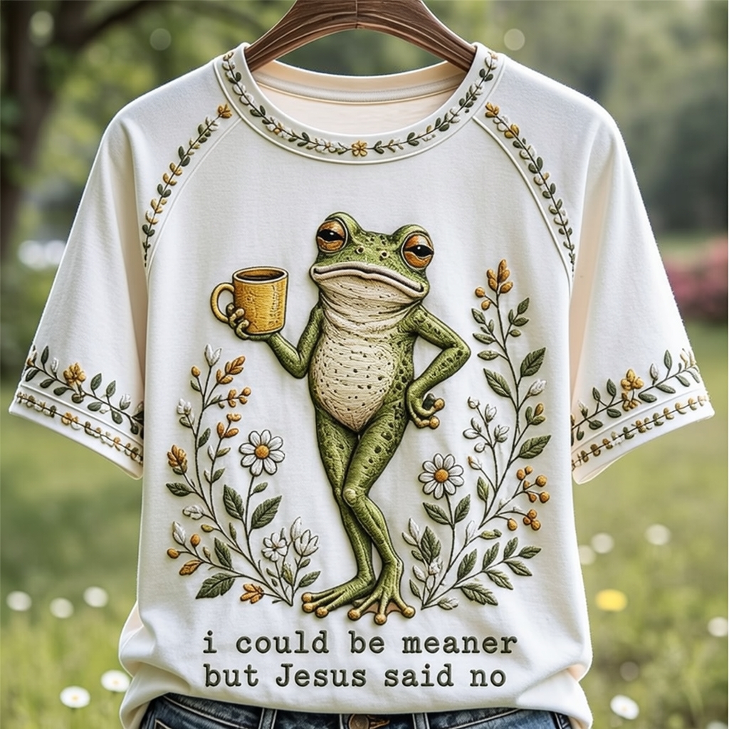 “I Could Be Meaner But Jesus Said No” Printed Casual T-Shirt