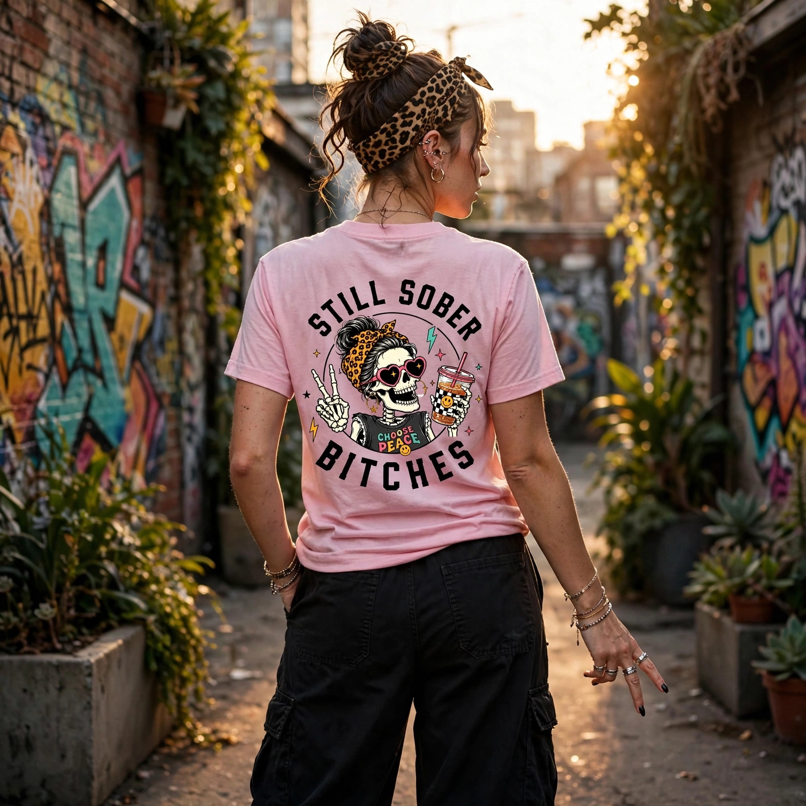 Still Sober Bi♥ches T-shirt - Funny Skeleton Sobriety Tee