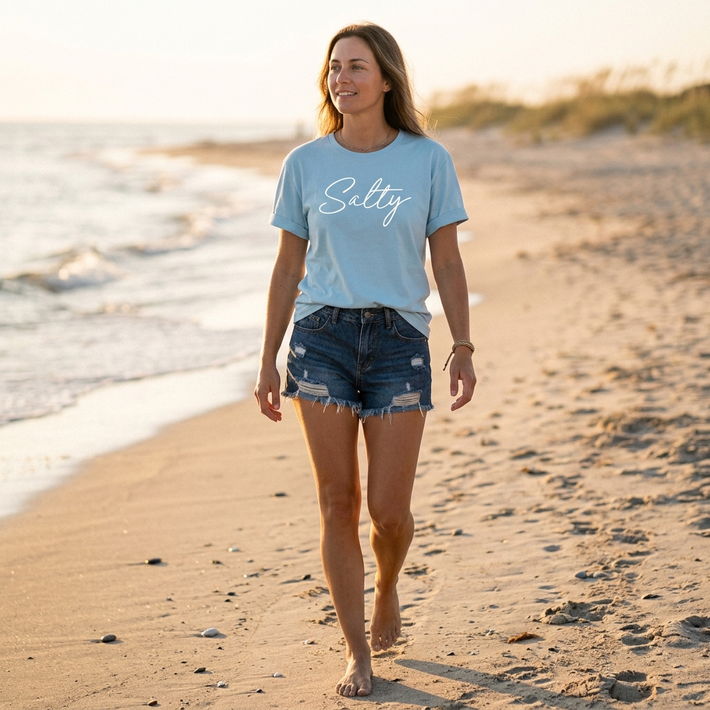 Salty Beach Girl Tee - Ocean Lover Shirt