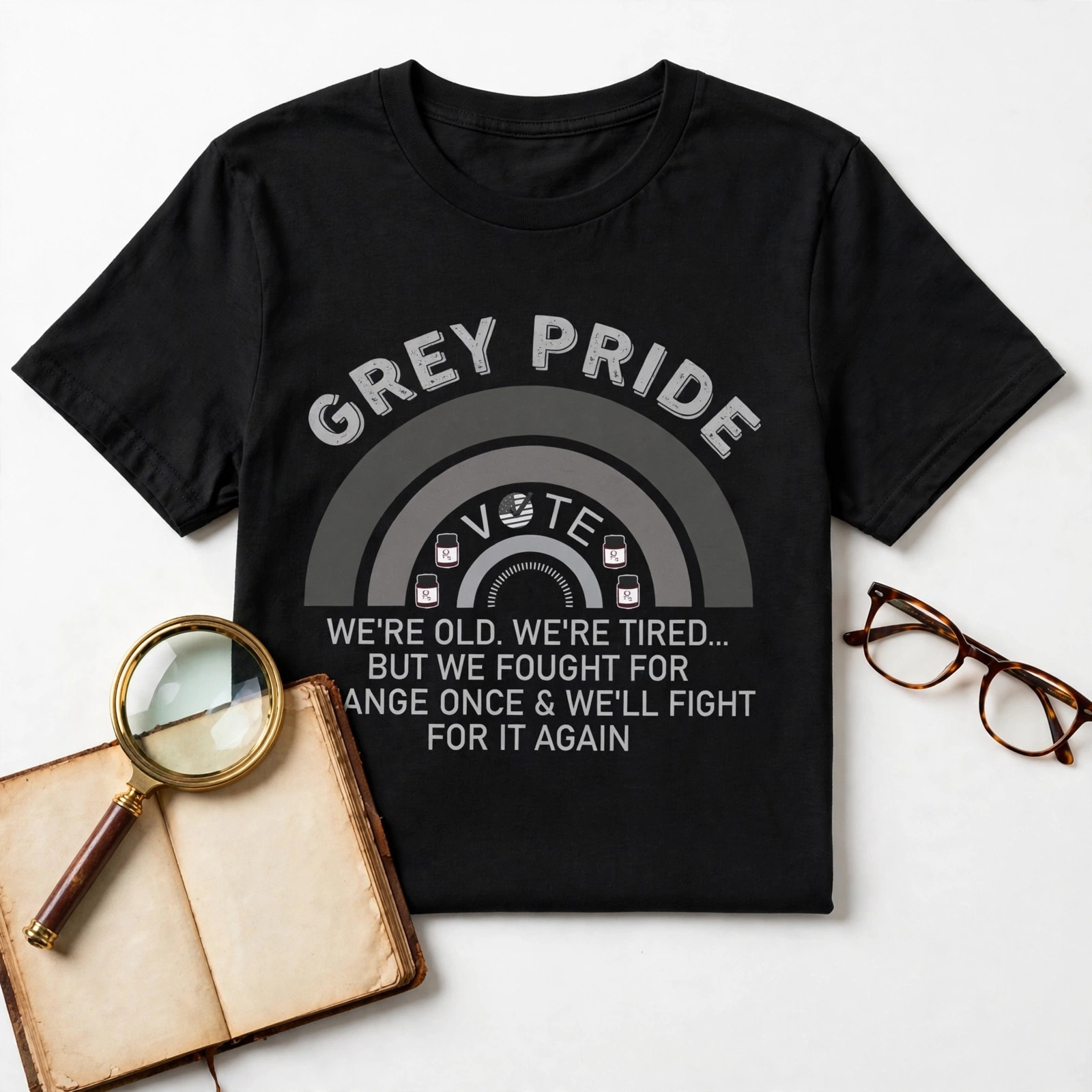 Grey Pride Graphic T-Shirt – Celebrating Strength, Wisdom & Experience