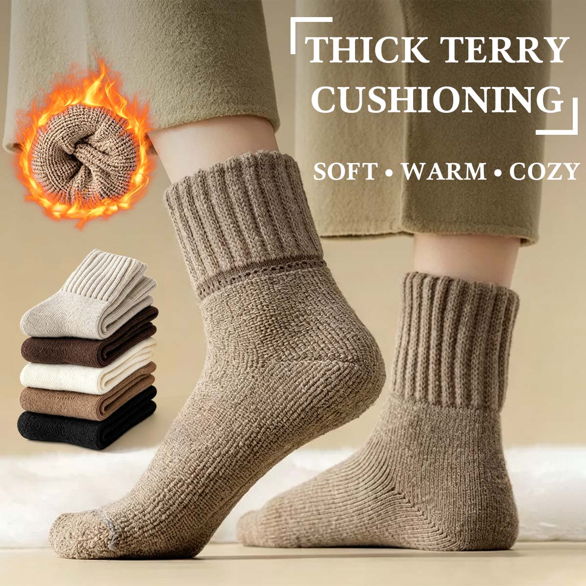 Women's Soft Warm Mid-Calf Socks