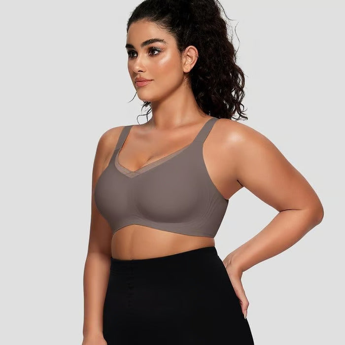 Women Wireless V-Neck Mesh Bralette