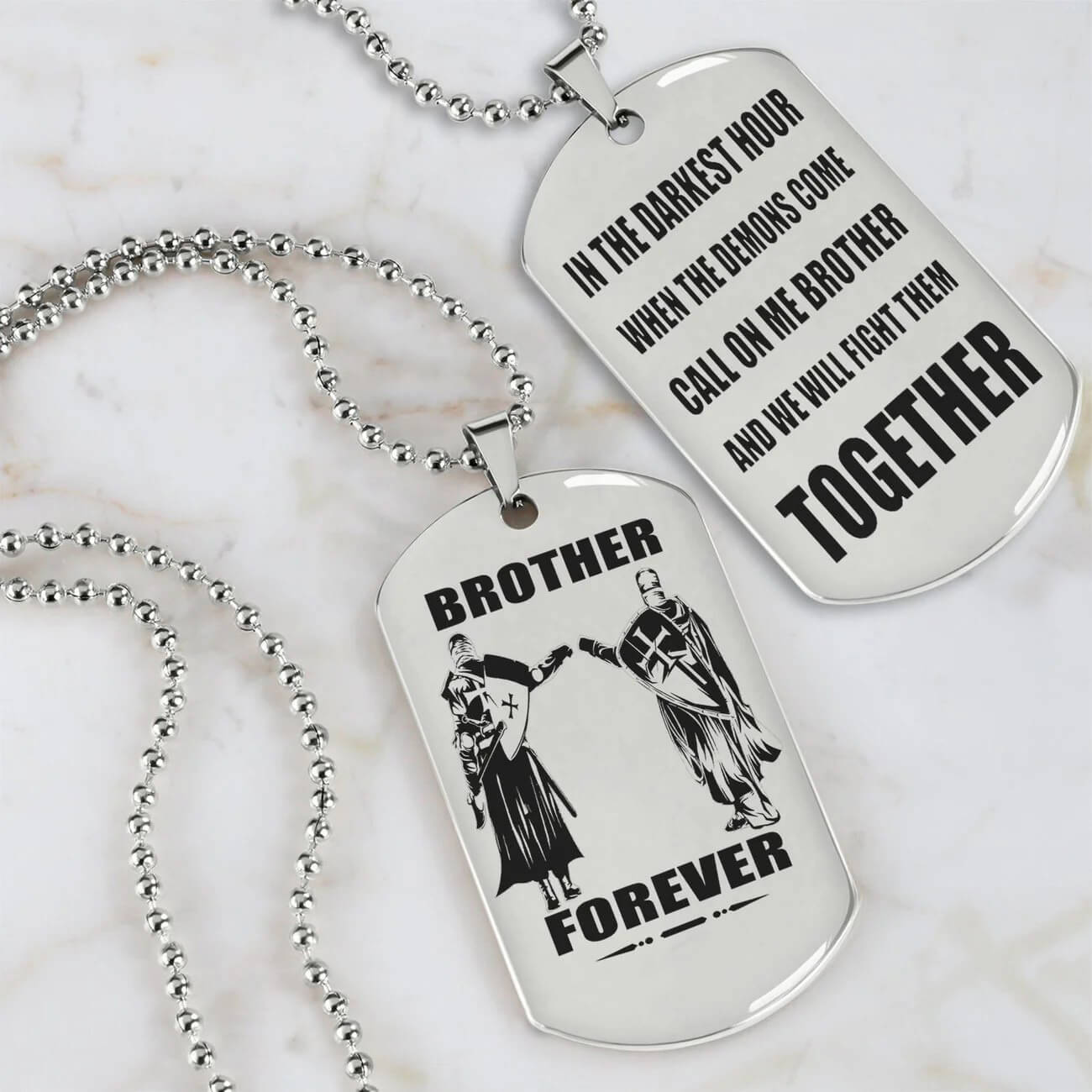 Viking Engraved Dog Tag - Double Sided Brother Forever Gift