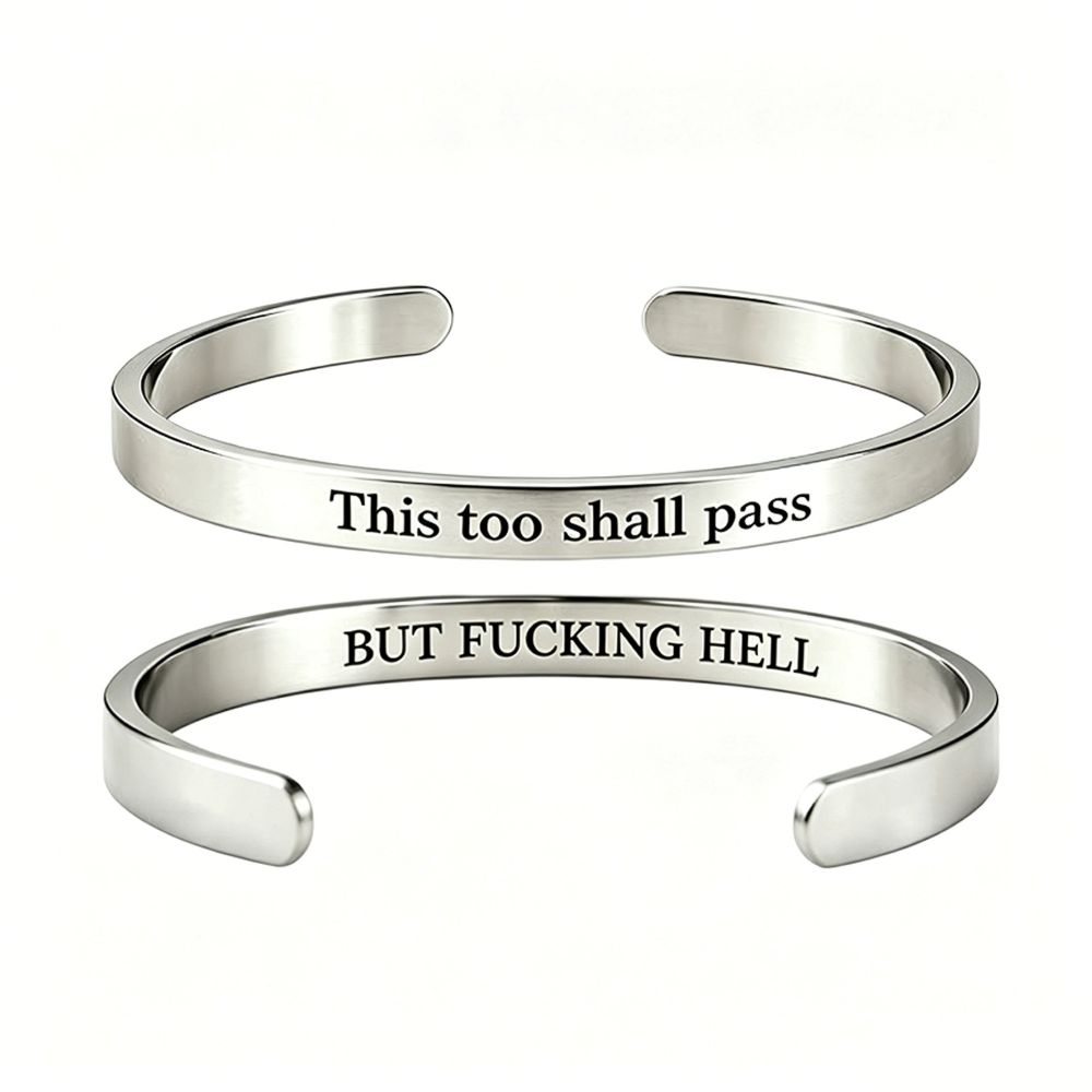 This Too Shall Pass - Mantra Cuff Bracelet