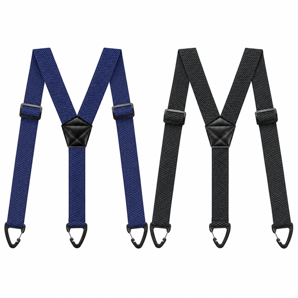 Men's Adjustable Suspenders - X-Back / Y-Back Styles with Hook Clips