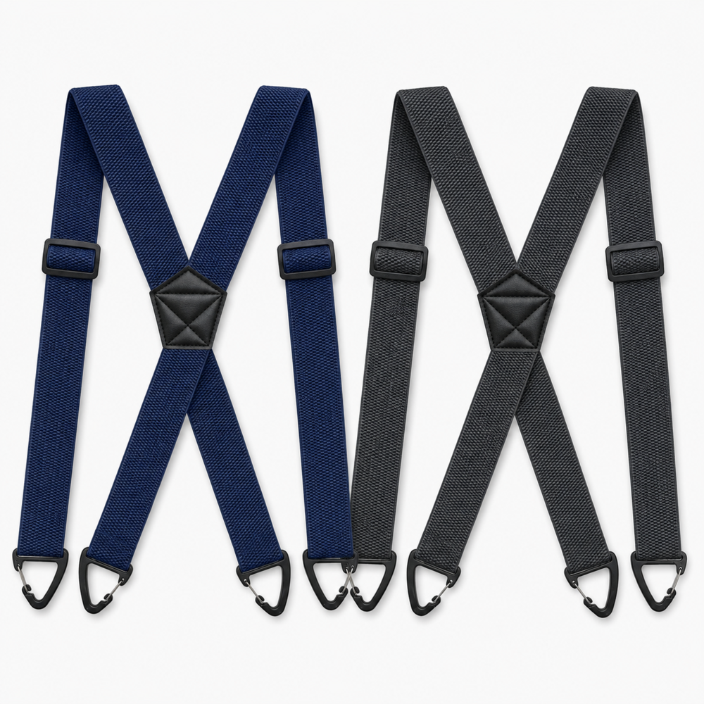Men's Adjustable Suspenders - X-Back / Y-Back Styles with Hook Clips
