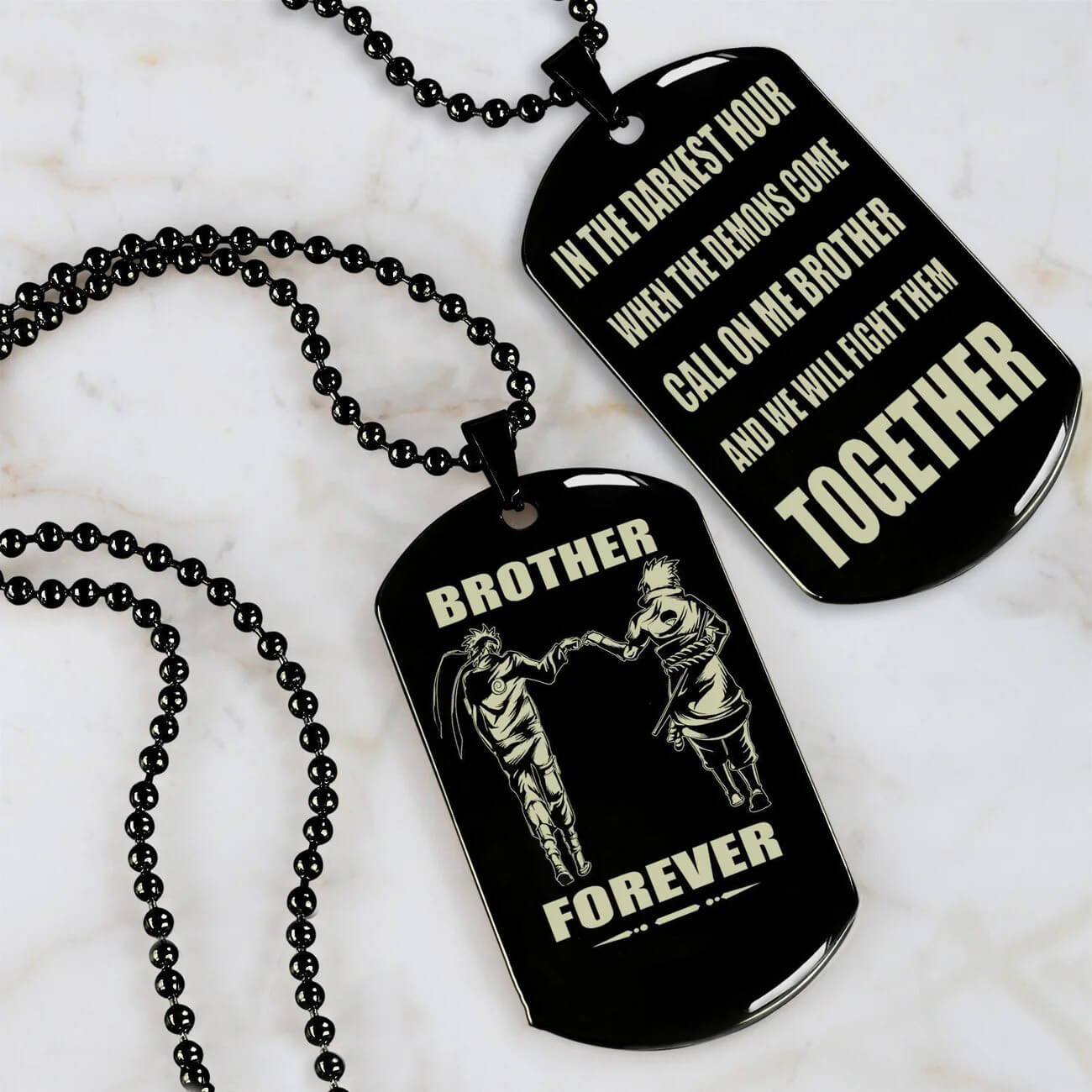 Viking Engraved Dog Tag - Double Sided Brother Forever Gift