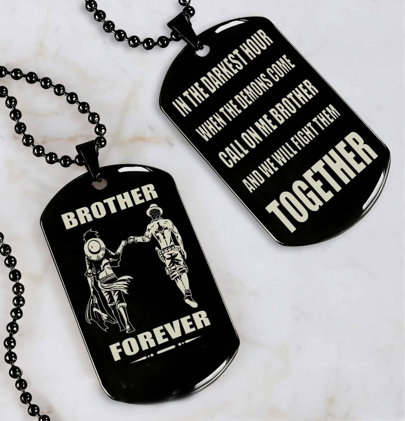 Viking Engraved Dog Tag - Double Sided Brother Forever Gift