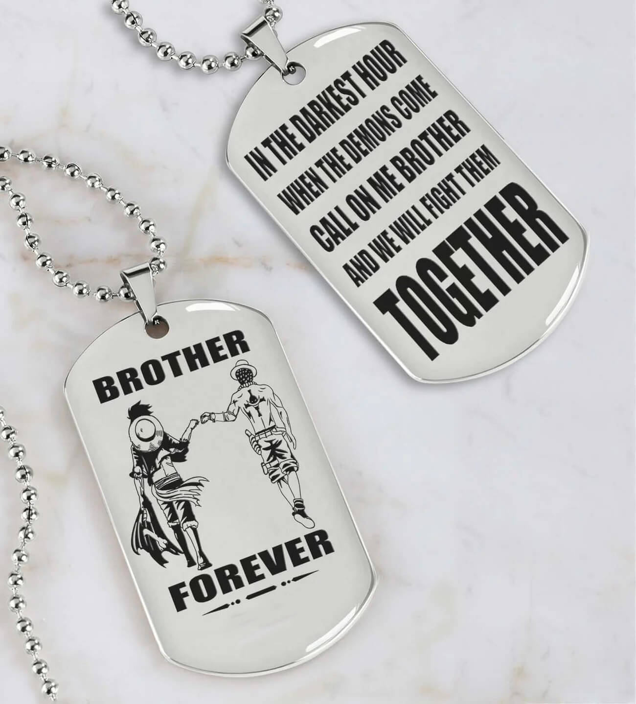 Viking Engraved Dog Tag - Double Sided Brother Forever Gift
