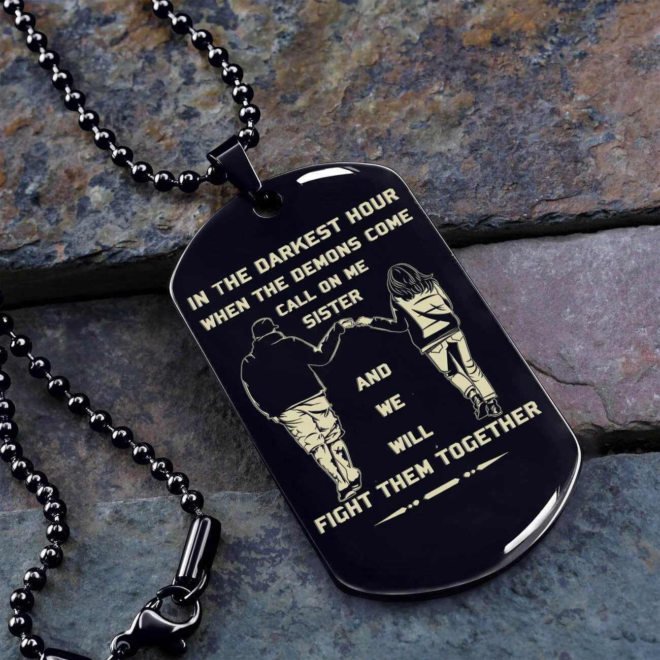 Viking Engraved Dog Tag - Double Sided Brother Forever Gift