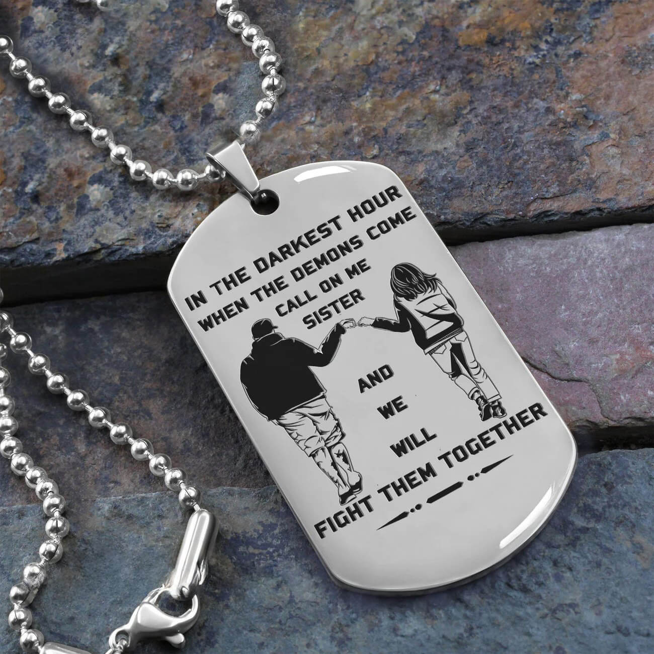 Viking Engraved Dog Tag - Double Sided Brother Forever Gift