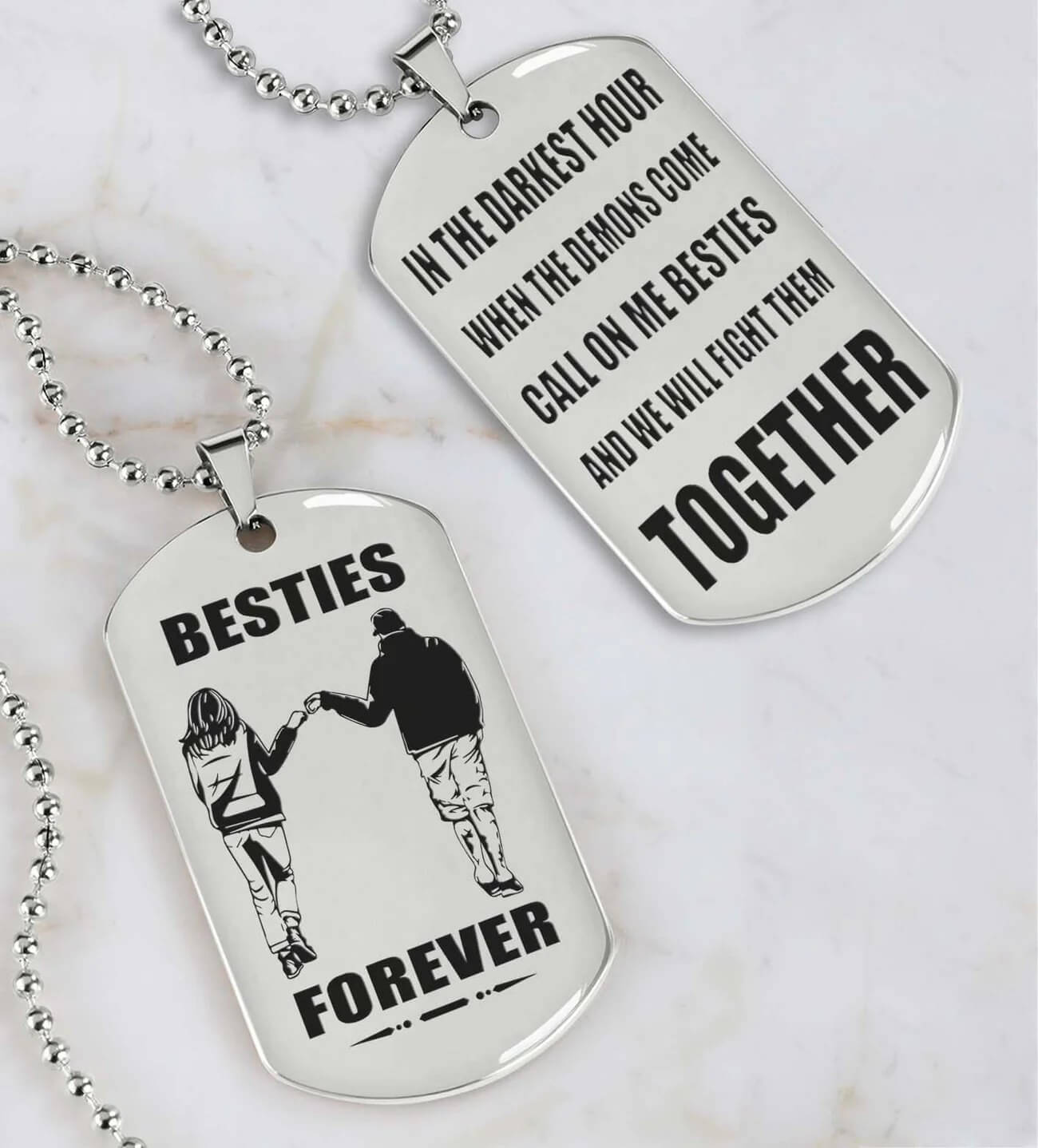 Viking Engraved Dog Tag - Double Sided Brother Forever Gift