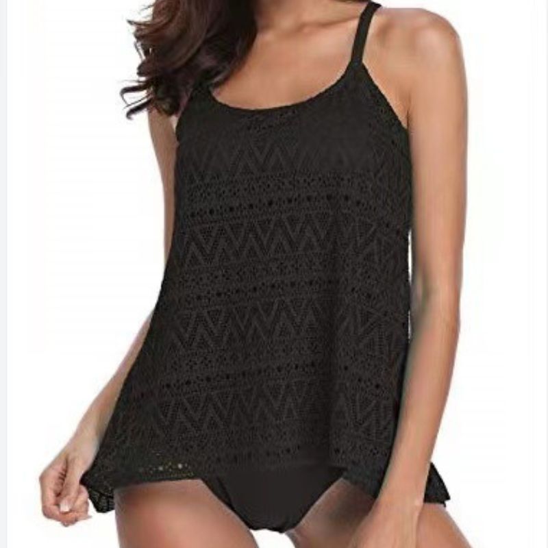 Vacation Solid Color Lace Tarkini
