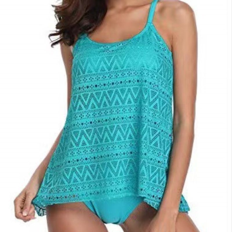 Vacation Solid Color Lace Tarkini