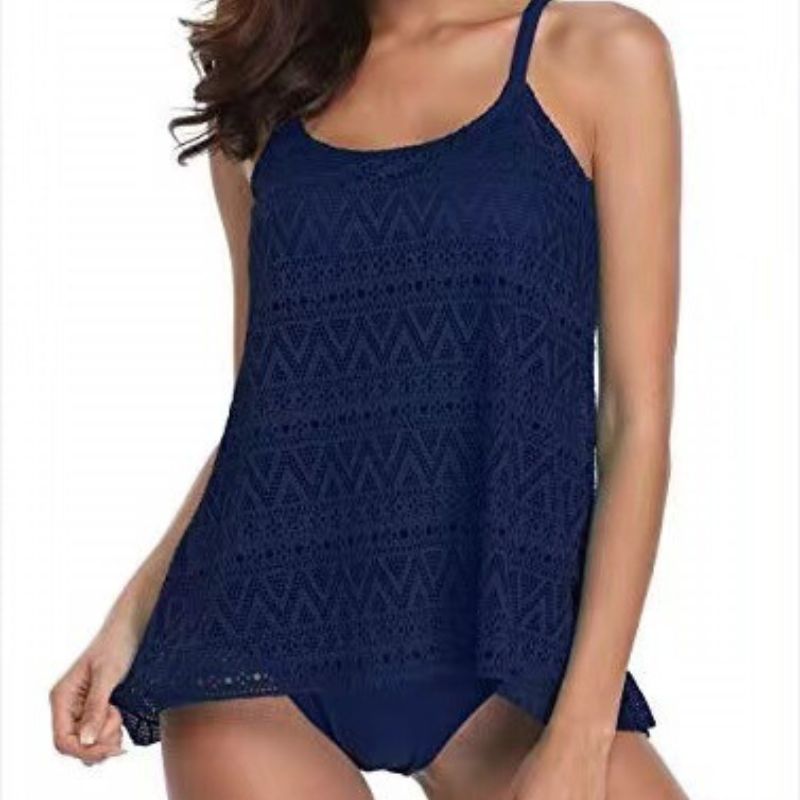 Vacation Solid Color Lace Tarkini
