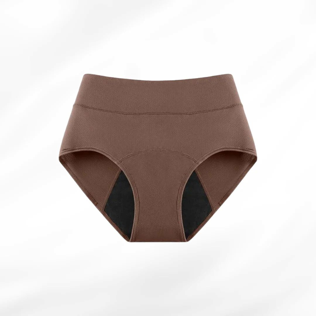 Women’s High Waisted Underwear with Wide Waistband – Full Coverage Thick Supportive Briefs -  Savanna Dune