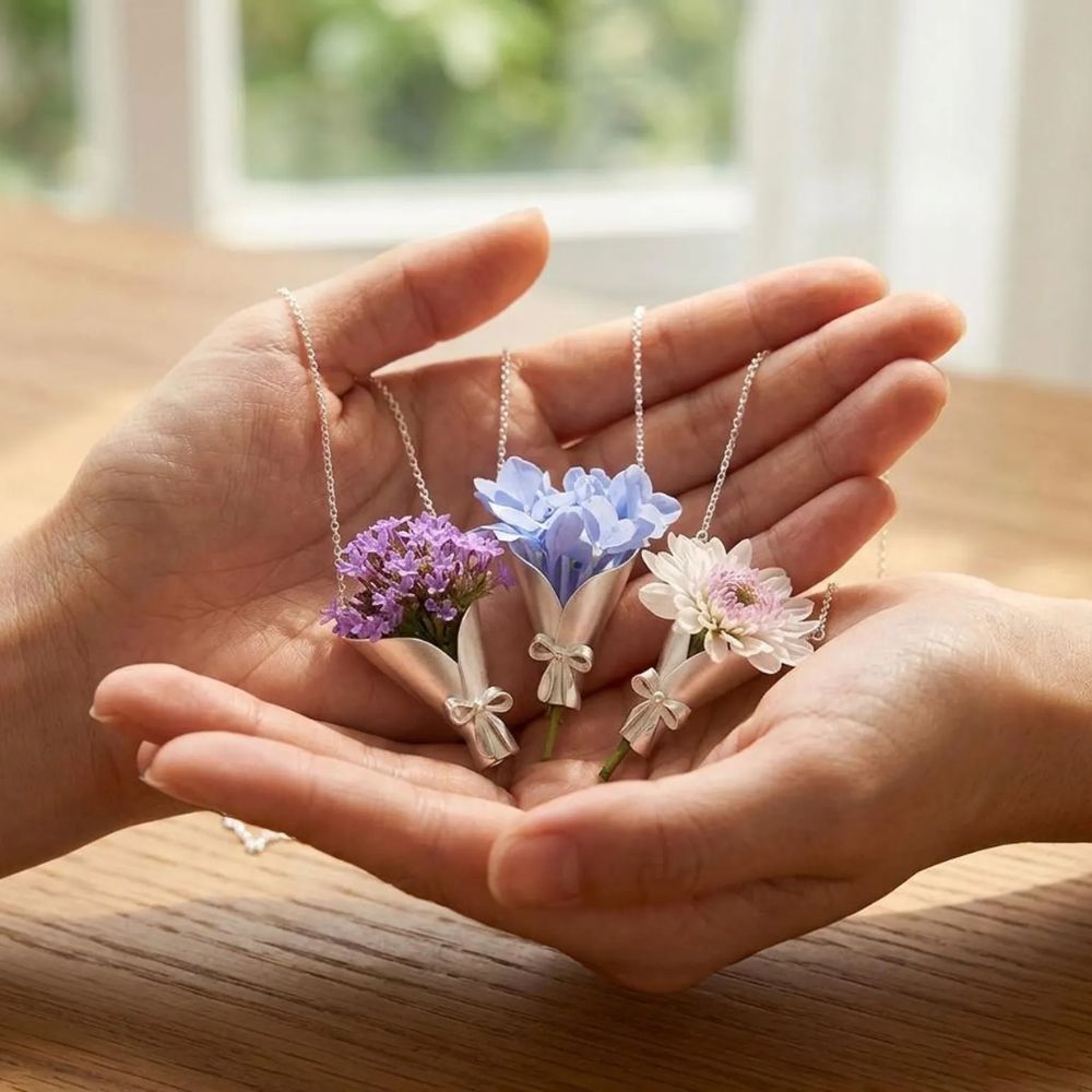 Real Flower Keepsake Necklace – DIY Floral Bouquet