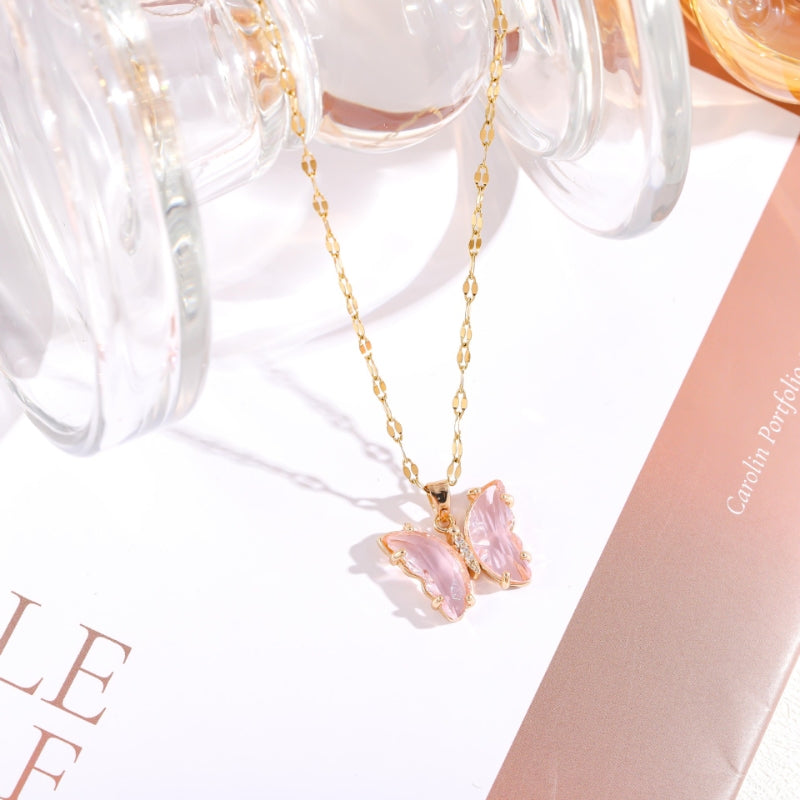 Crystal Butterfly Necklace 🦋