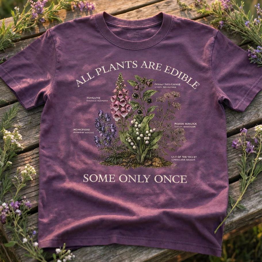 All Plants Are Edible Some Only Once - Funny Poison Plant Botanical T-Shirt