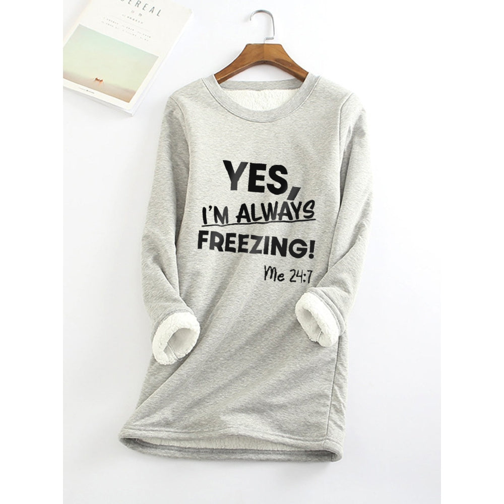 Women's Sweatshirt Pullover Fleece Teddy Fuzzy Letter Casual Long Sleeve Top