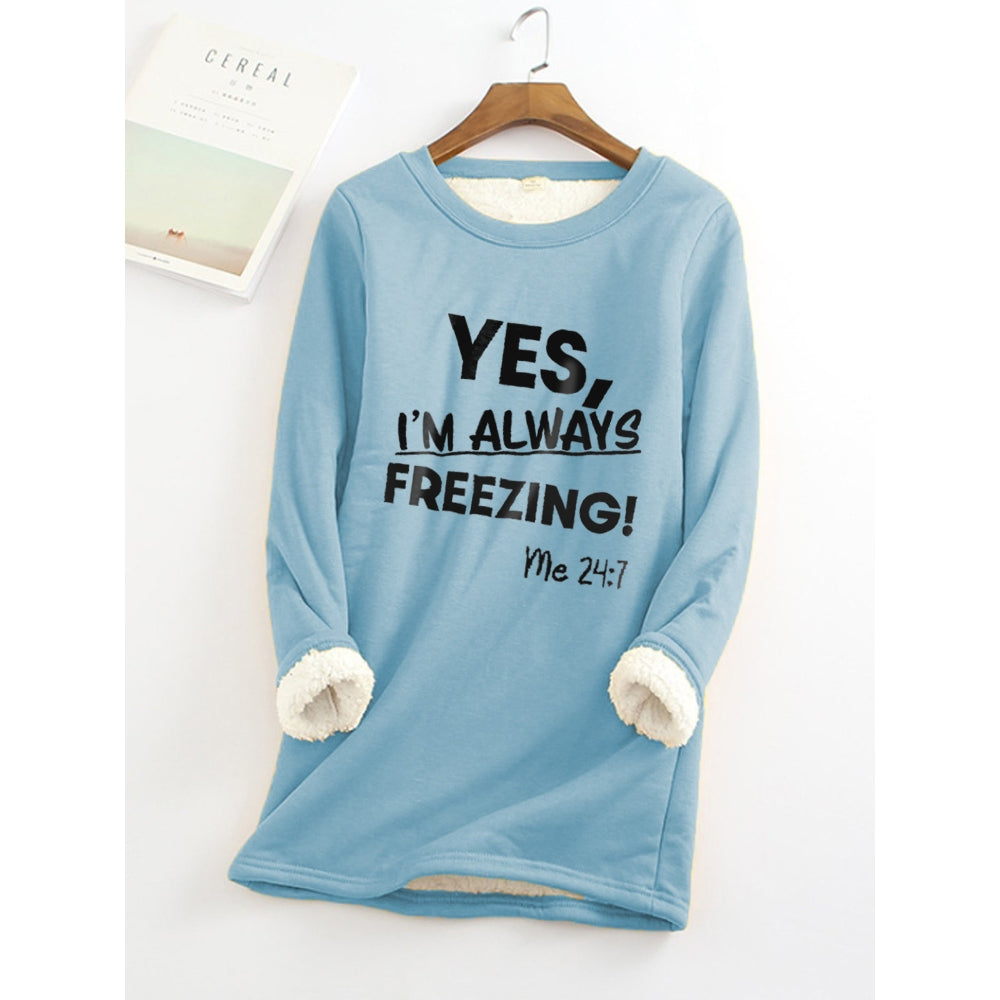 Women's Sweatshirt Pullover Fleece Teddy Fuzzy Letter Casual Long Sleeve Top