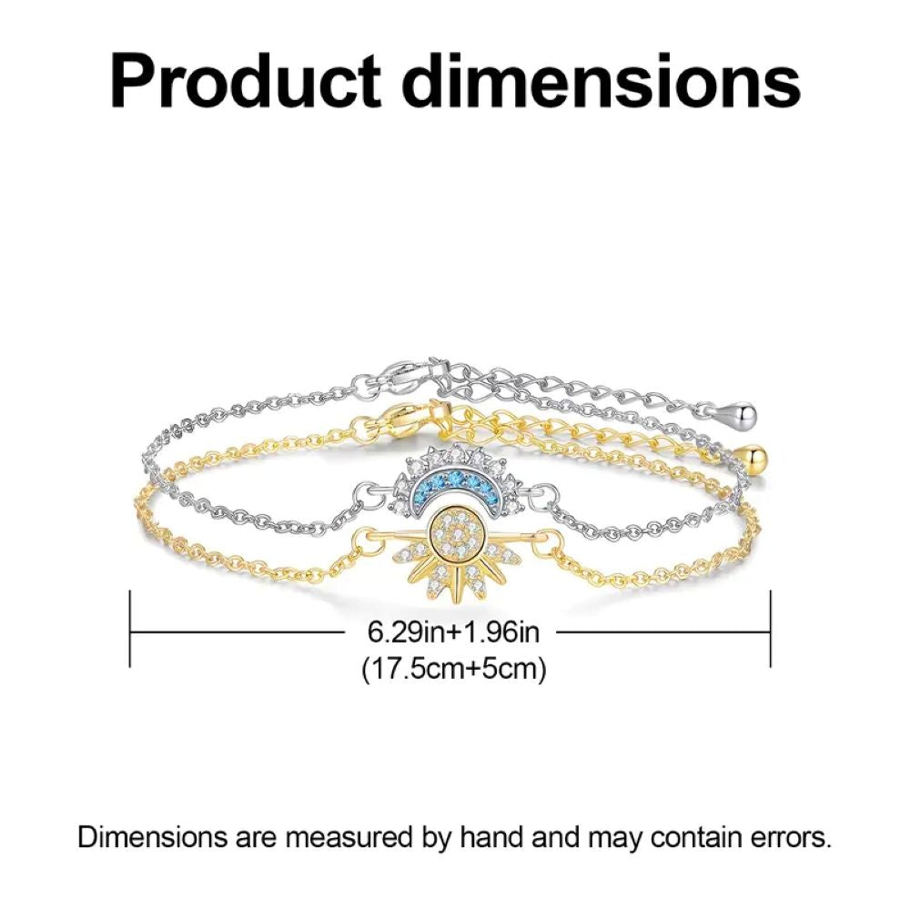 Sun & Moon Matching Bracelet Set - Stackable Celestial Charm Bracelets