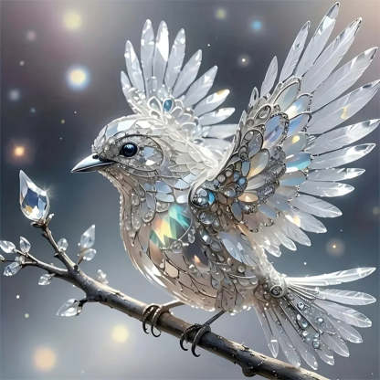 Crystal Bird Stained Art Ornament