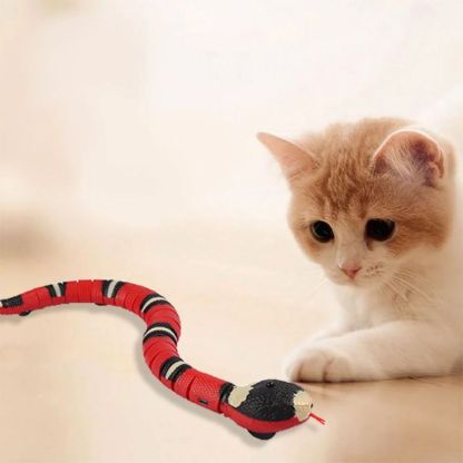 Realistic 3D Snake Interactive Cat Toy – Smart Sensor Automatic Moving Toy