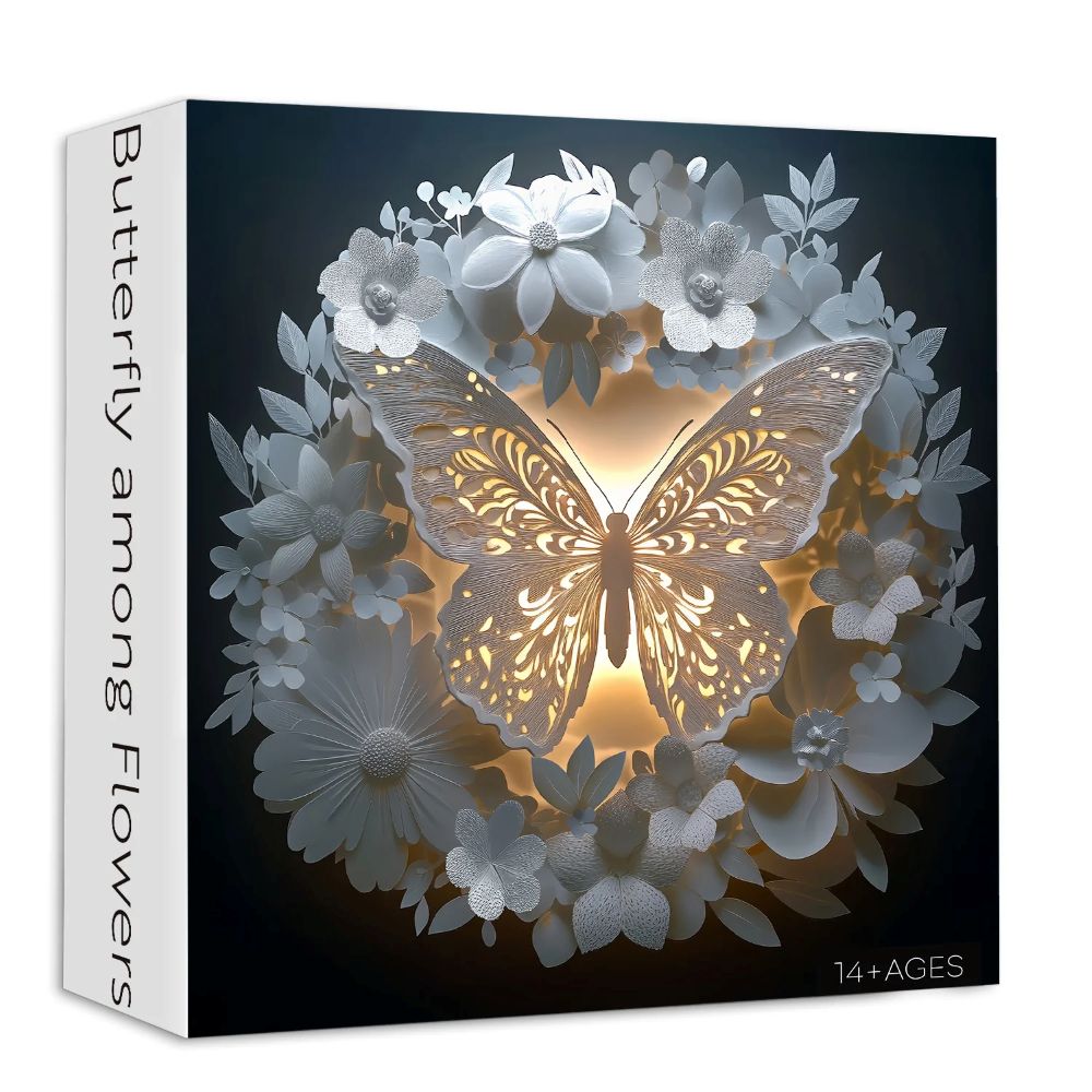 Butterfly Among Flowers Jigsaw Wooden Puzzle 1000 Pieces