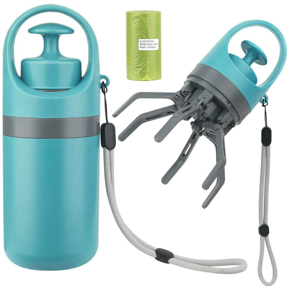 No-Touch Dog Waste Scooper With Built-In Bags – Portable 6-Claw Pick-U