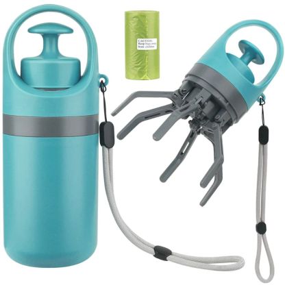 No-Touch Dog Waste Scooper With Built-In Bags – Portable 6-Claw Pick-Up Tool