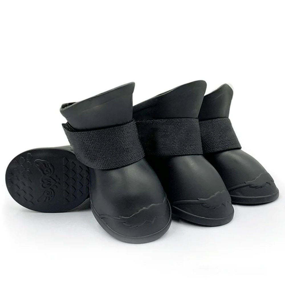Waterproof Silicone Dog Rain Boots - 4-Pack