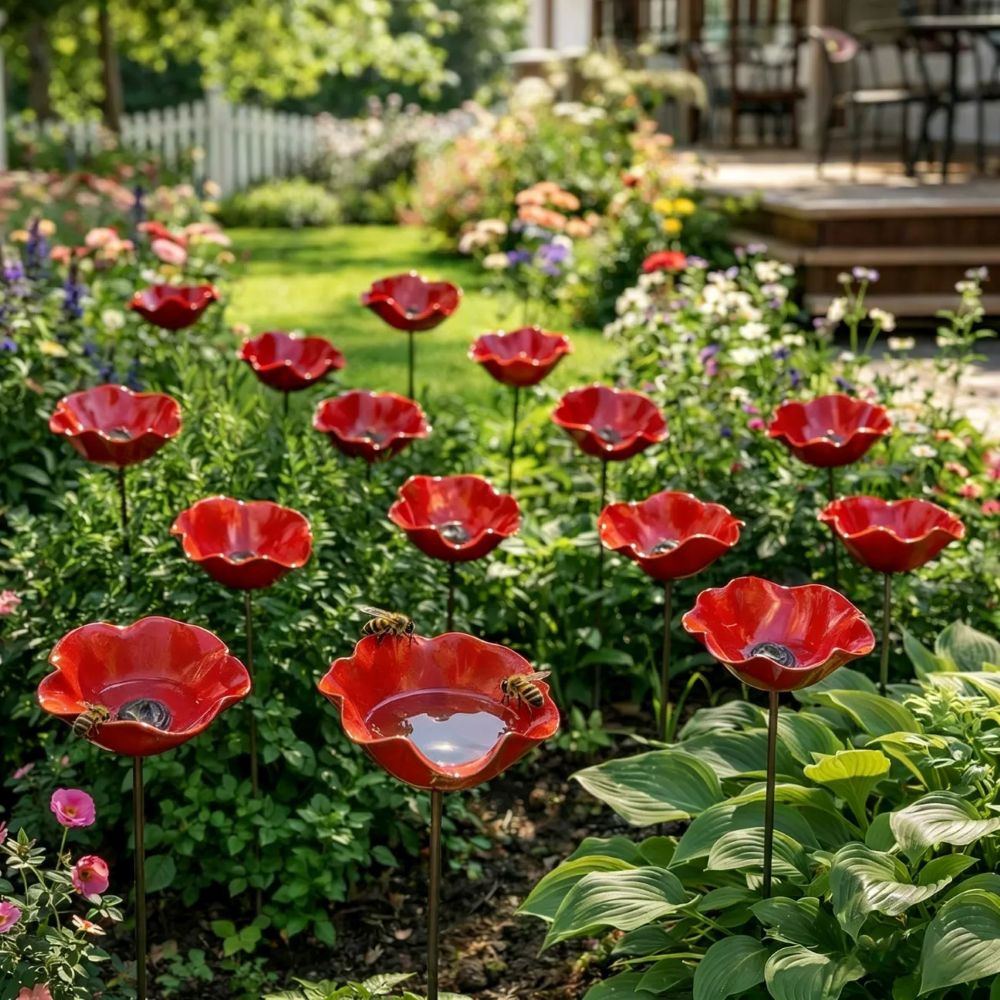 Handmade Metal Flower Garden Stake