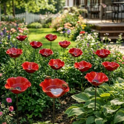 Handmade Metal Flower Garden Stake