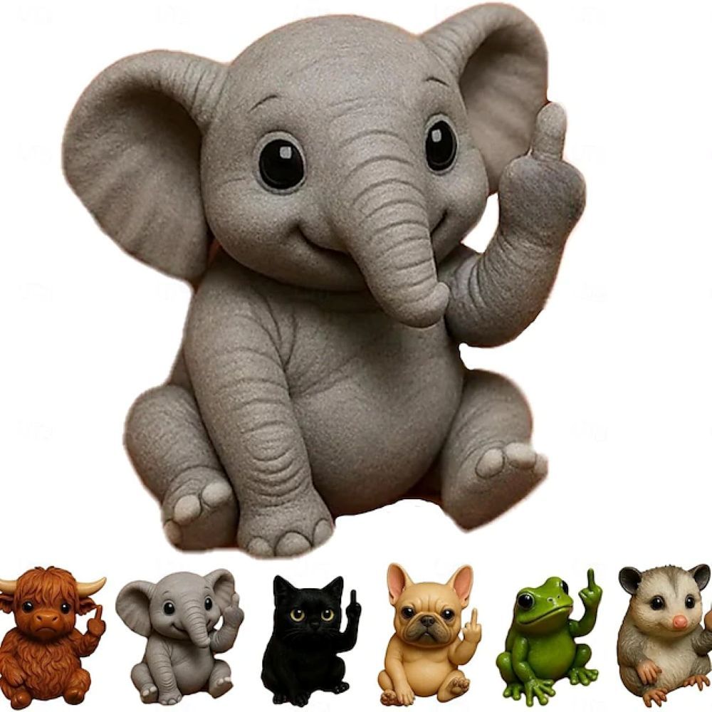Funny Middle Finger Resin Animals