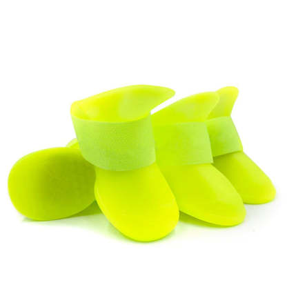 Waterproof Silicone Dog Rain Boots - 4-Pack