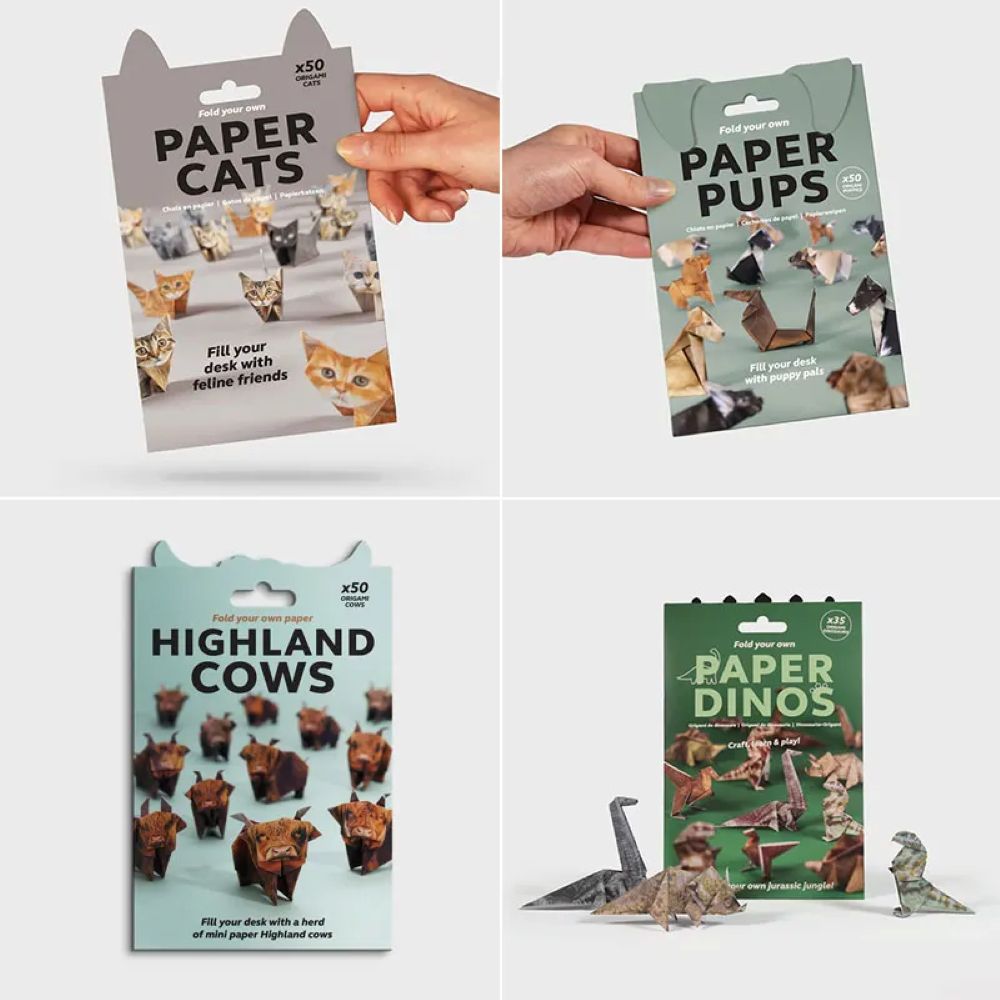 Easy DIY Paper Cats Kit - Guided Lines & Instructions Included