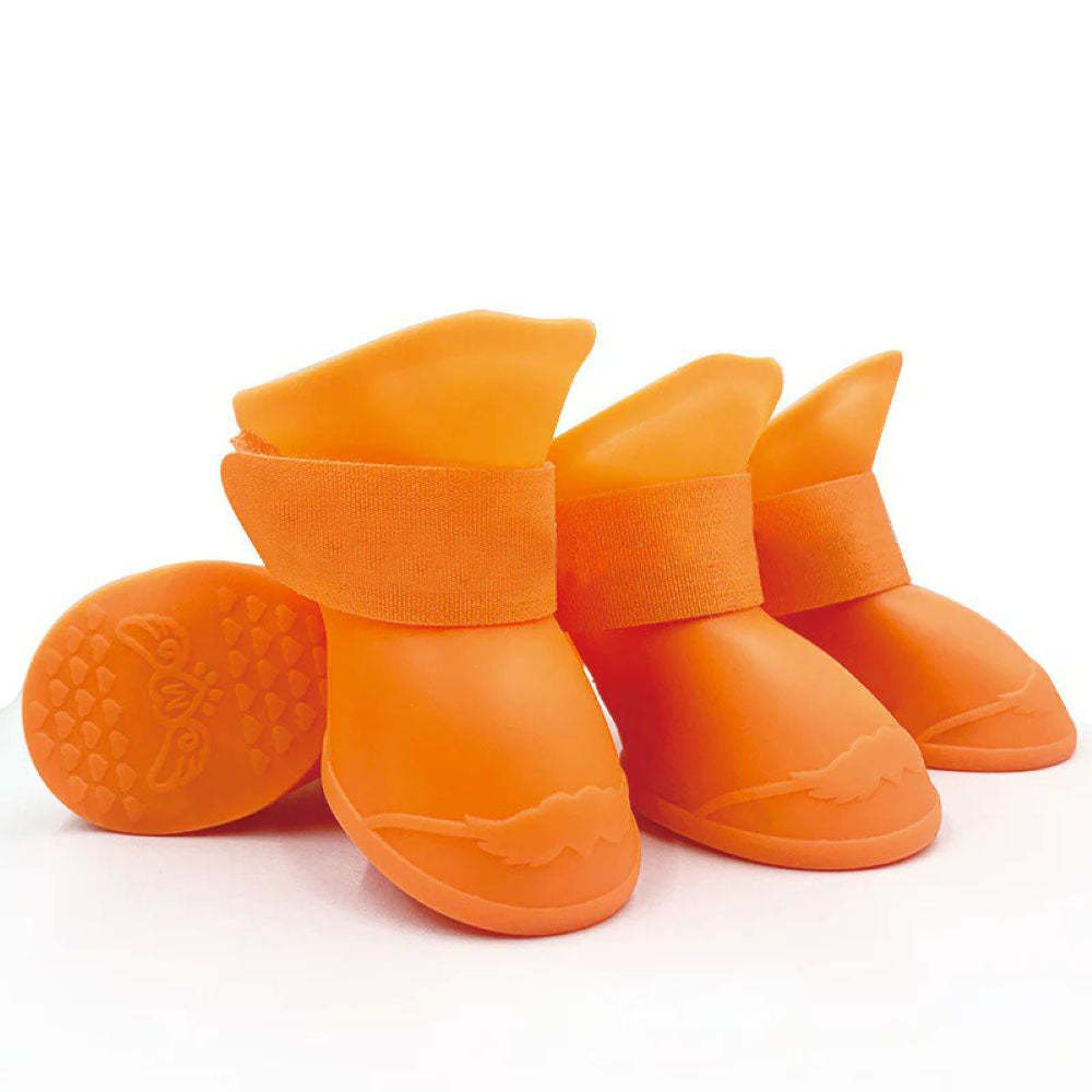 Waterproof Silicone Dog Rain Boots - 4-Pack